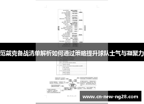 范戴克备战清单解析如何通过策略提升球队士气与凝聚力 范戴克备战清单解析如何通过策略提升球队士气与凝聚力